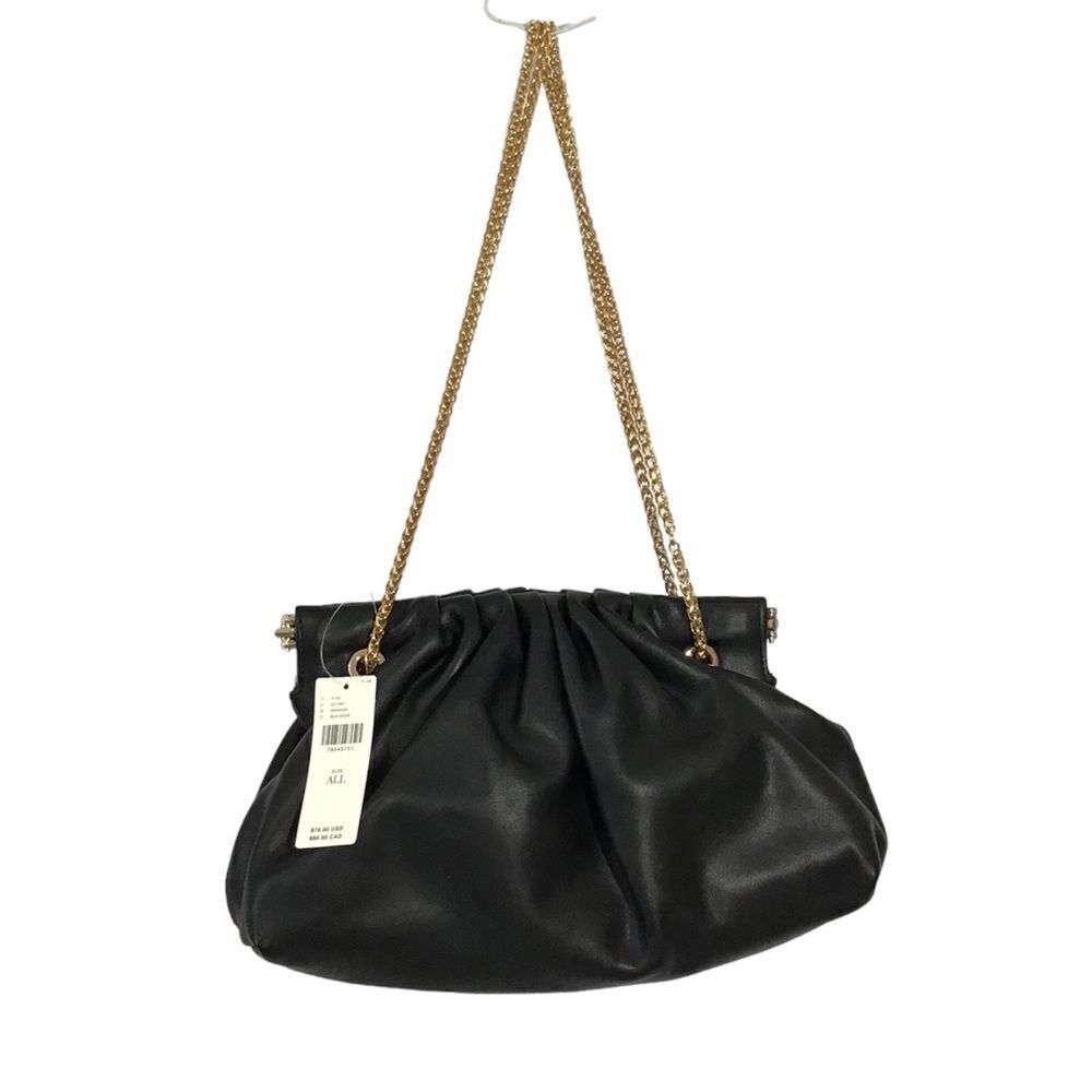 Anthropologie Black Faux Leather Convertible Handbag New
